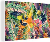 Canvas Schilderij Bloemen - Jungle - Tropisch - 120x80 cm - Wanddecoratie
