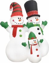 vidaXL - Sneeuwpopfamilie - opblaasbaar - met - LED's - 240 - cm