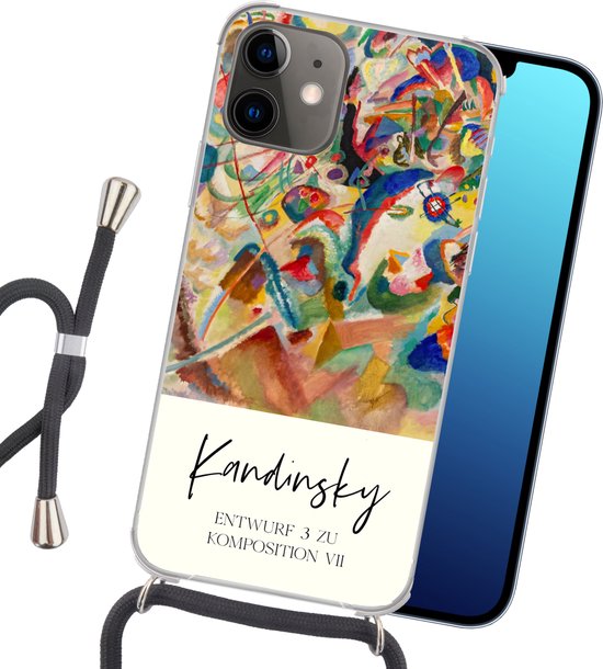 Coque avec cordon iPhone 11 - Entwurf 3 zu komposition VII - Kandinsky - Vieux maîtres - Siliconen - Bandoulière - Coque arrière avec cordon - Coque pour téléphone avec cordon - Coque avec corde