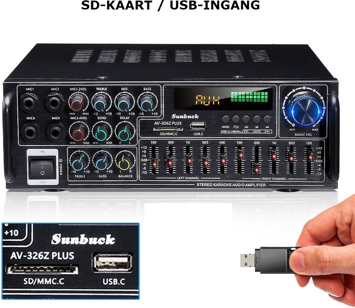 SunLion® Bluetooth Stereo Versterker Thuis Auto Afstandsbediening