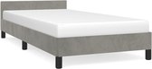 vidaXL Cadre de lit 80x200 cm Velours Gris clair Confort de couchage - Cadre de lit - Lit double - Lit en velours - Lit Grijs - Lit à sommier tapissier - Lit King size
