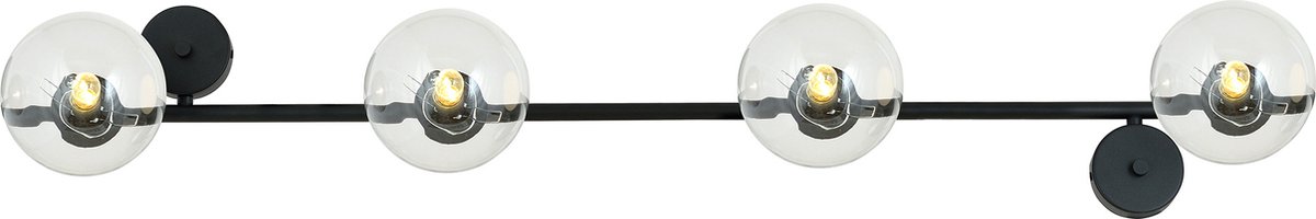 Emibig - Wandlamp Gia 4 Zwart/Transparant 100 cm