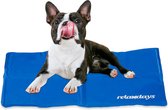 Relaxdays koelmat voor honden - verkoelende mat - gel - koelkleed - afwasbaar - blauw - 65 x 50 cm