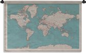 Wandkleed Eigen Wereldkaarten - Vintage Wereldkaart Wandkleed katoen 150x100 cm - Wandtapijt met foto