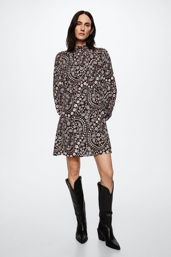 Mango jurk met all over print blauw