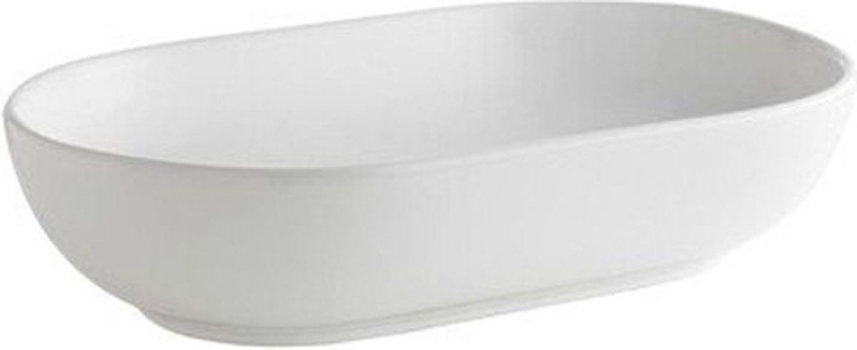 Nemo Cascata opbouwwastafel ovaal 55x35x13cm zonder overloop zonder afvoerplug porselein Glans Wit