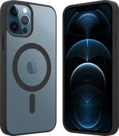 ShieldCase adapté pour Apple iPhone 12 / 12 Pro Coque magnétique bord coloré transparent - noir