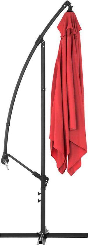 ACAZA Stok Parasol, 160 cm Diamter, kantelbaar, met draagtas - oranje gestreept | Leen Bakker ACAZA Stok Parasol, 160 cm Diamter, kantelbaar, met draagtas - oranje gestreept | Leen Bakker