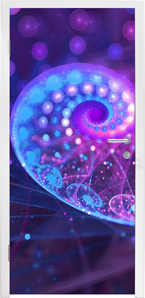 Deurposter 90x205 cm - Deursticker Abstract - Schelpen - Glitter - Meubelfolie zelfklevend