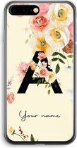 Gepersonaliseerd - Case Company® - Hoesje geschikt voor iPhone 7 PLUS hoesje - Flirty Flowers Monogram - Soft Cover Telefoonhoesje - Bescherming aan alle Kanten en Schermrand