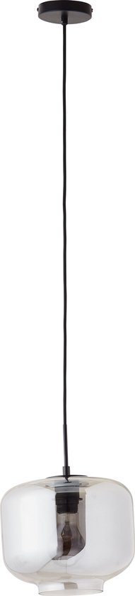 Brilliant Kleon hanglamp 1-vlammig zwart/rookglas, glas/metaal, 1x A60, E27, 40 W