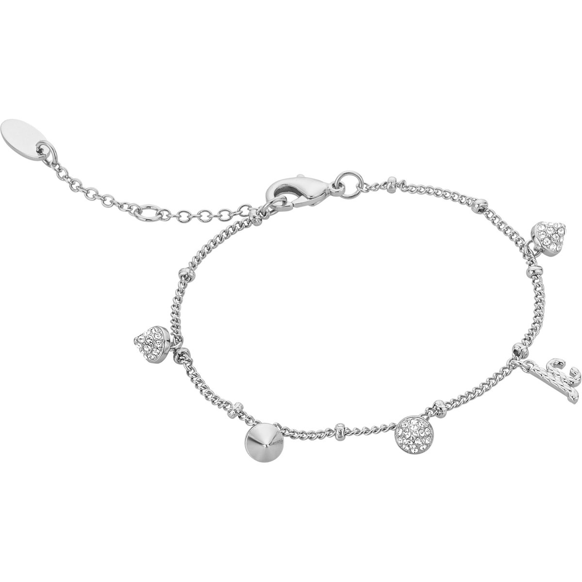 Just Cavalli Damen-Armband Messing 20 Swarovski-Kristall One Size Silber 32022541