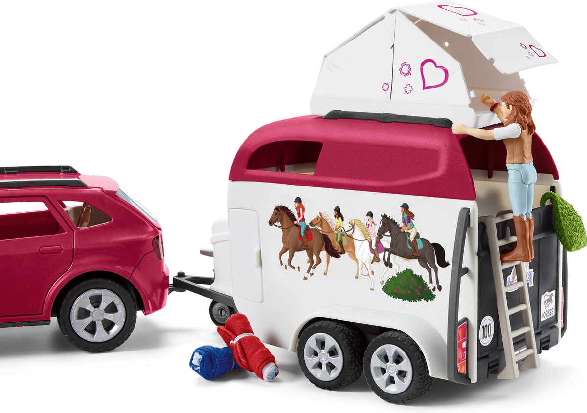 schleich HORSE CLUB Speelfigurenset - Avontuur met auto en paardentrailer - Kinderspeelgoed voor Jongens en Meisjes - 5 tot 12 jaar - 18 Onderdelen - 42535 — afbeelding 21