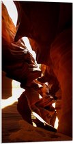 WallClassics - Acrylglas - Gang in Ravijn van Antelope Canyon - 50x100 cm Foto op Acrylglas (Met Ophangsysteem)