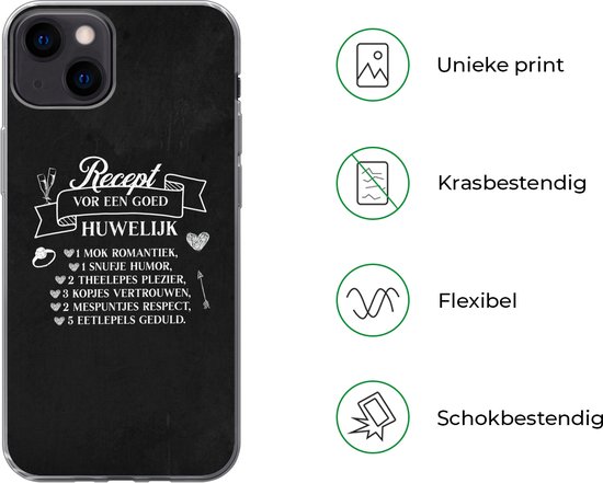 Telefoonhoesje Geschikt voor iPhone 13 hoesje - TAALFOUT! RECEPT VOR IPV RECEPT VOOR - Siliconen Telefoonhoesje