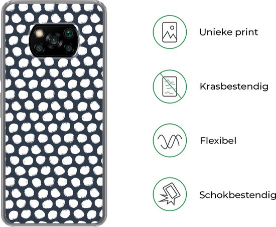 Coque Xiaomi Poco X3 NFC - Pois - Motif - Wit - Siliconen