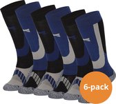 Xtreme Chaussettes de ski - 6 paires de chaussettes de ski unisexe hauteur genoux - Multi Blue - Taille 42/45