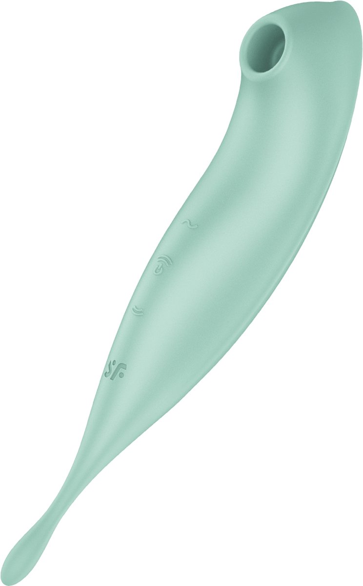 Satisfyer 'Twirling Pro Connect App', 20 cm, met app, drukgolf- en oplegvibrator, aan beide zijden te gebruiken, drukgolven en circulerende vibraties
