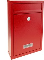 PrimeMatik - Metalen brievenbus voor brieven en rode post 215 x 80 x 315 mm