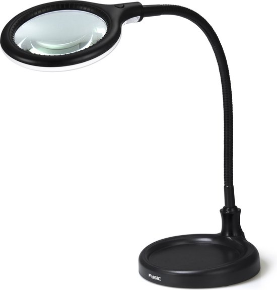 Alecto Loeplamp met LED verlichting - Tafellamp met verzwaarde voet - Tafel Vergrootglas - FL-25LED - Zwart