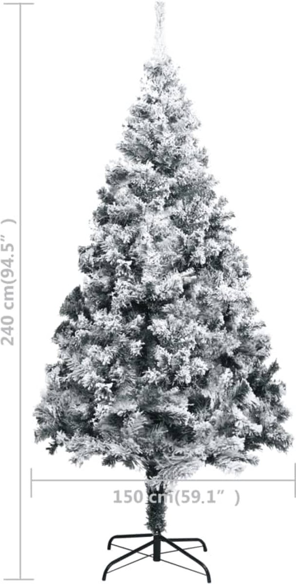 Prolenta Premium - Kunstkerstboom met LED's en sneeuwvlokken 240 cm groen