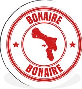 illustration d'un tampon rouge de Bonaire Wall cercle aluminium ⌀ 30 cm - tirage photo sur cercle mural / cercle vivant / cercle jardin (décoration murale)
