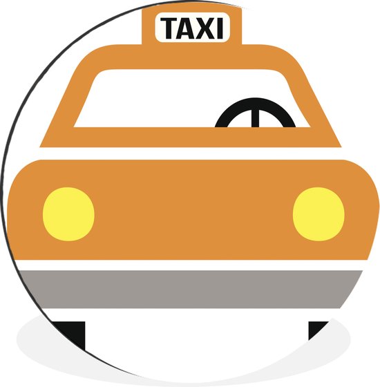 WallCircle - Wandcirkel - Muurcirkel - Taxi - USA - Illustratie - Aluminium - Dibond - ⌀ 60 cm - Binnen en Buiten