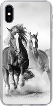Geschikt voor iPhone Xs hoesje - Paarden - Dieren - Illustratie - Siliconen Telefoonhoesje