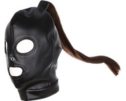 Banoch | Masker Pony Tail staart | zwart imitatie leer | Bondage play