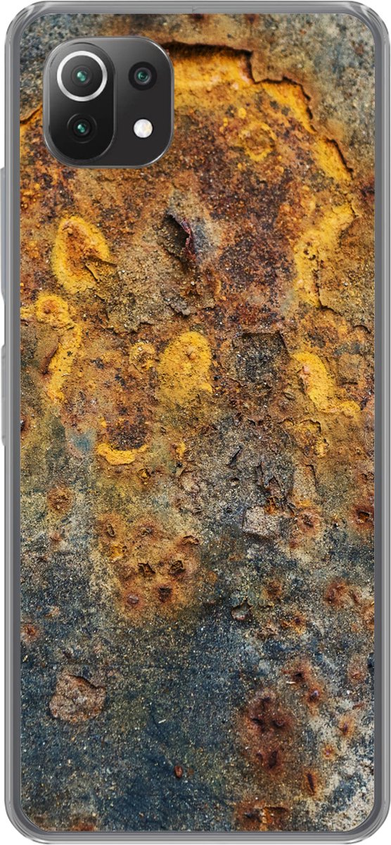 Telefoonhoesje Geschikt voor Xiaomi 11T hoesje - Goud - Metaal - Roest print - Grijs - Abstract - Patroon - Siliconen Telefoonhoesje Telefoonhoesje