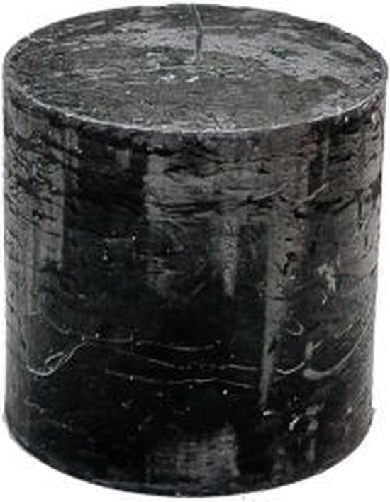 Stompkaars - zwart - 10x10cm - parafine - set van 4
