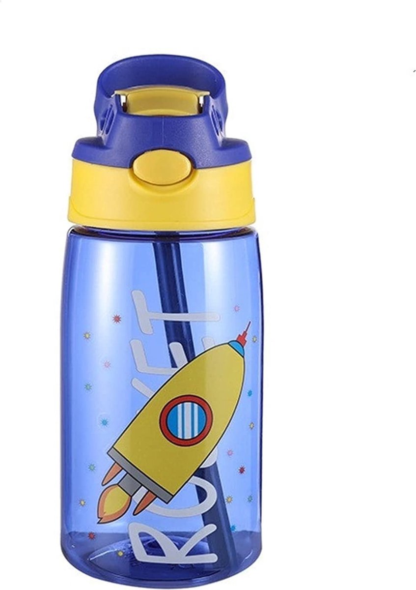 Rocket Drinkfles met Rietje - BPA-vrij - Tritan Hoge Kwaliteit 480 ml