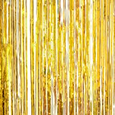Folie deurgordijn goud 200 x 100 cm - Feestartikelen/versiering - Tinsel deur gordijn