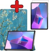 Hoes Geschikt voor Lenovo Tab P11 Pro Hoes Book Case Hoesje Trifold Cover Met Uitsparing Geschikt voor Lenovo Pen - Hoesje Geschikt voor Lenovo Tab P11 Pro Hoesje Bookcase - Bloesem