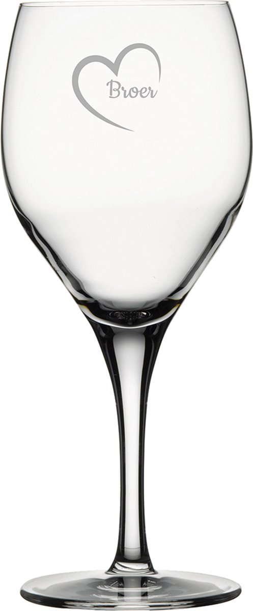 Gegraveerde Rode wijnglas 42,5cl Broer mei hert