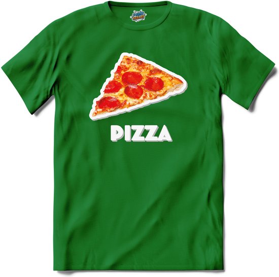 Foto: Pizza grappig verjaardag kleding cadeau eten teksten t shirt dames kelly groen maat l