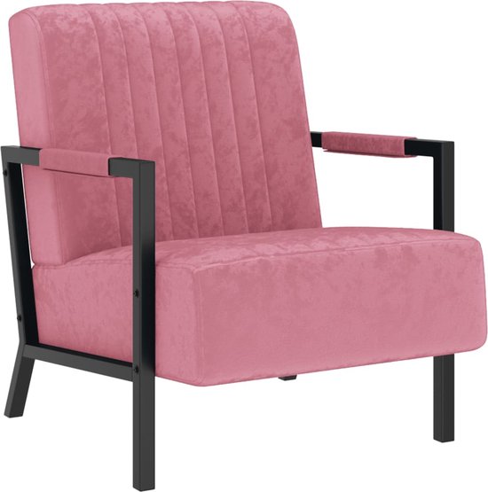 Prolenta Premium - Fauteuil fluweel roze- Fauteuil - Fauteuils met ...
