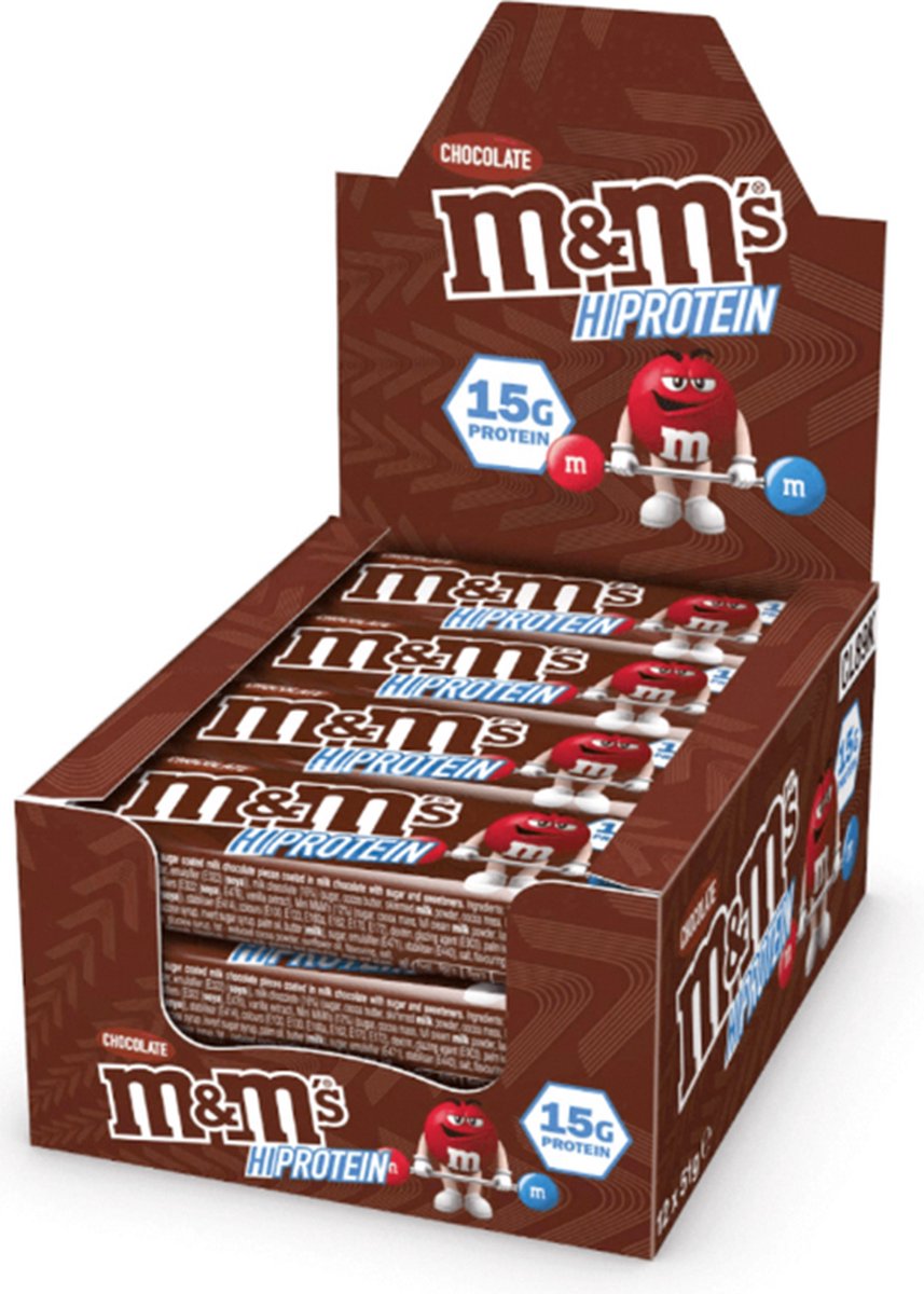 Goedkoopste M&M's Hi Protein - eiwitreep - Chocolade (bruin) - 12 x 51g