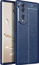 Mobigear Hoesje geschikt voor HONOR 70 Telefoonhoesje Flexibel TPU | Mobigear Luxury Backcover | 70 Case | Back Cover - Blauw
