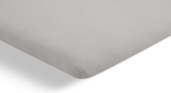 Beter Bed Select Hoeslaken Jersey voor topper - 100x200/210/220 cm - Lichtgrijs