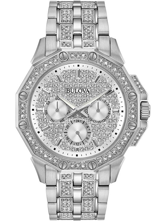 Bulova Crystal 96C134 Horloge - Staal - Zilverkleurig - Ø 42 mm