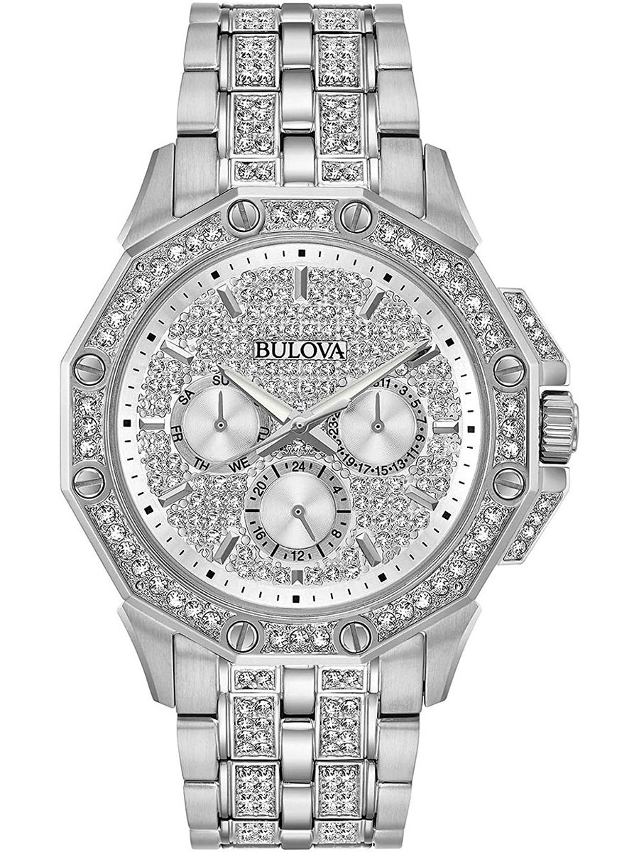 Bulova Crystal 96C134 Horloge - Staal - Zilverkleurig - Ø 42 mm