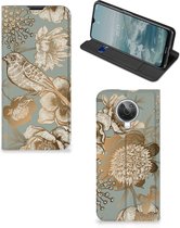 Smart Cover geschikt voor Nokia G10 | G20 Vintage Bird Flowers