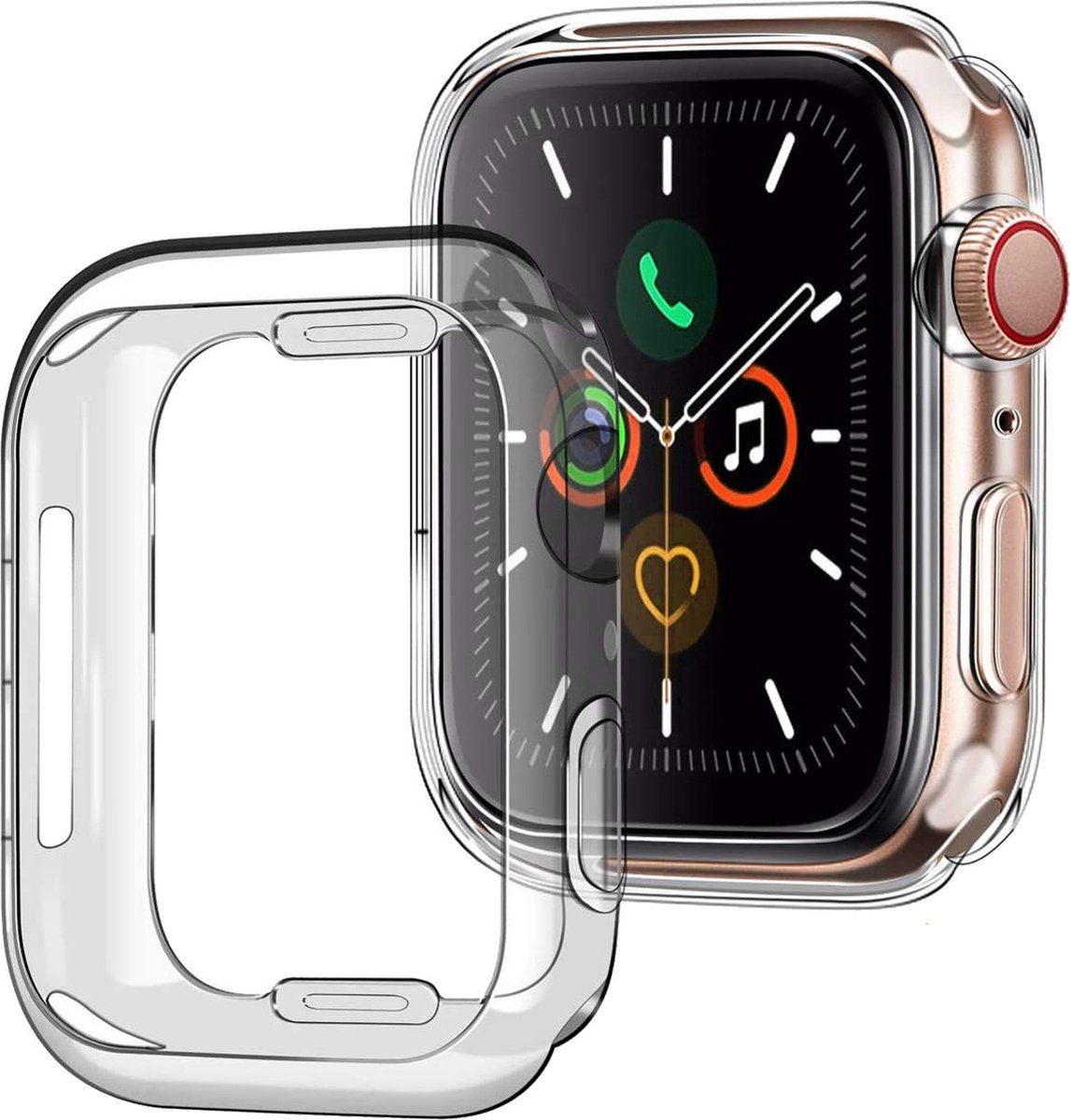 Hoesje Geschikt voor Apple Watch Series 8 41mm Hoes Siliconen Case Cover - Hoes Geschikt voor Apple Watch Series 8 41mm Hoesje - Transparant