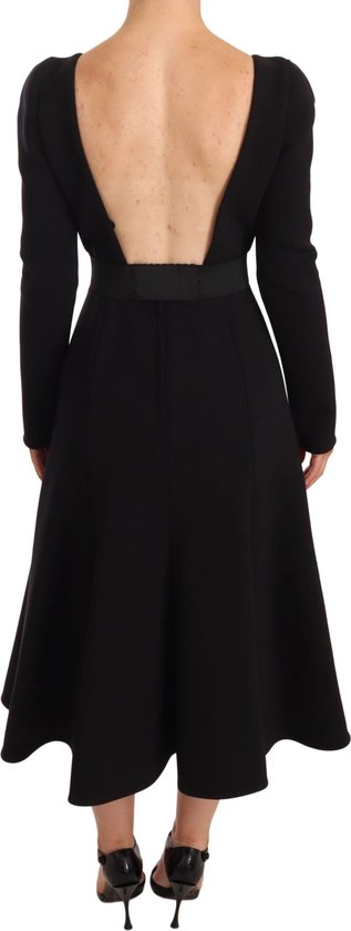 Dolce & Gabbana Black Fit Flare Wool Stretch Sheath Dress main image 1