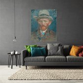 Wanddecoratie / Schilderij / Poster / Doek / Schilderstuk / Muurdecoratie / Fotokunst / Tafereel Zelfportret - Vincent van Gogh gedrukt op Geborsteld aluminium
