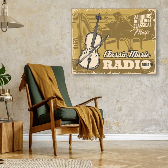 Wanddecoratie / Schilderij / Poster / Doek / Schilderstuk / Muurdecoratie / Fotokunst / Tafereel Classic music gedrukt op Geborsteld aluminium