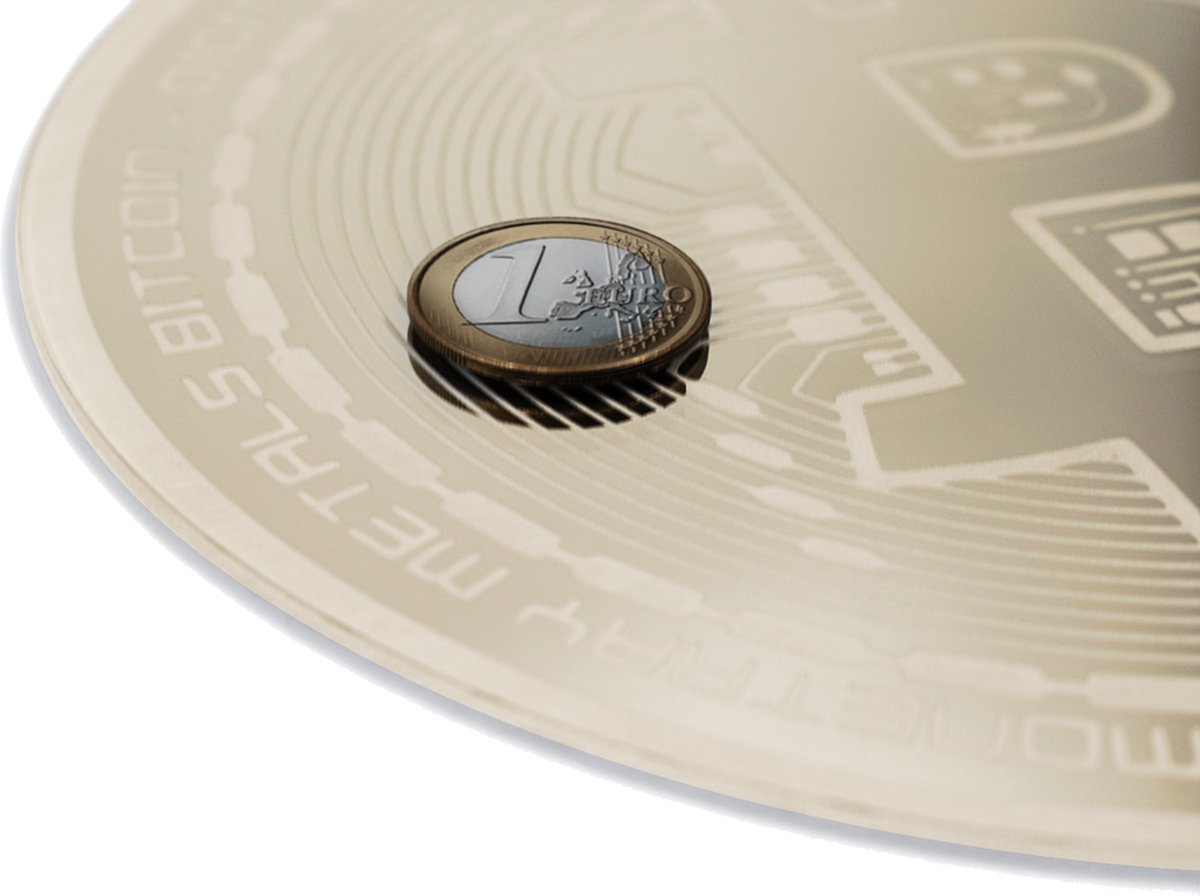 Bitcoin Klok - Crypto Deco - Goud - M 45 cm - Wandklok | bol