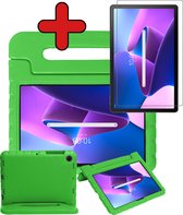 Hoes Geschikt voor Lenovo Tab M10 Plus 3rd Gen Hoes Kinder Hoesje Kids Case Cover Kidsproof Met Screenprotector - Hoesje Geschikt voor Lenovo Tab M10 Plus (3e Gen) Hoesje Kinder Hoesje - Groen