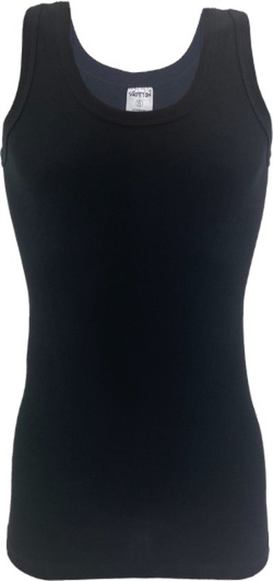 Heren onderhemd - SQOTTON® - 100% katoen - Zwart - Maat XS